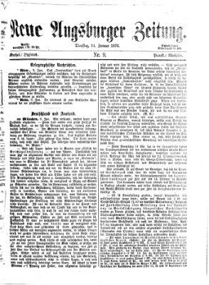 Neue Augsburger Zeitung Dienstag 11. Januar 1876