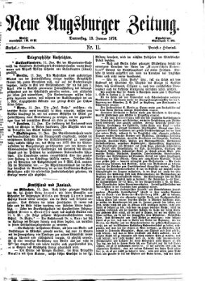 Neue Augsburger Zeitung Donnerstag 13. Januar 1876