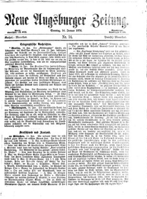 Neue Augsburger Zeitung Sonntag 16. Januar 1876