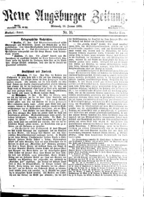 Neue Augsburger Zeitung Mittwoch 19. Januar 1876