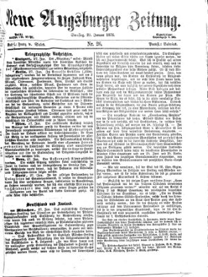 Neue Augsburger Zeitung Samstag 29. Januar 1876