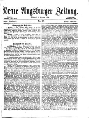 Neue Augsburger Zeitung Mittwoch 9. Februar 1876