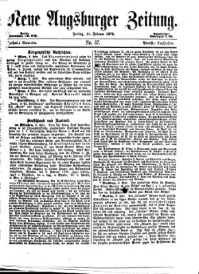 Neue Augsburger Zeitung Freitag 11. Februar 1876