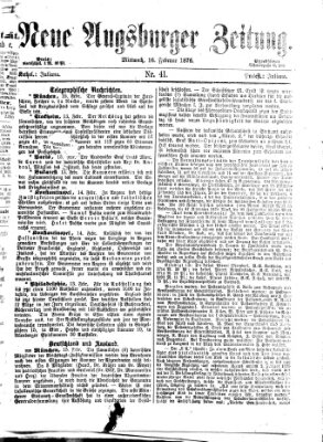 Neue Augsburger Zeitung Mittwoch 16. Februar 1876