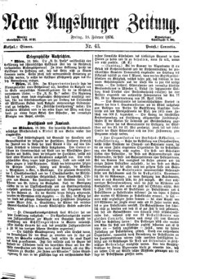 Neue Augsburger Zeitung Freitag 18. Februar 1876