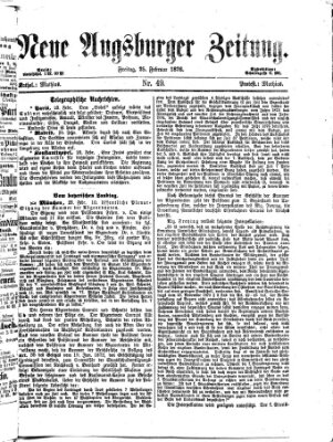 Neue Augsburger Zeitung Freitag 25. Februar 1876