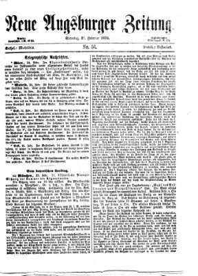 Neue Augsburger Zeitung Sonntag 27. Februar 1876