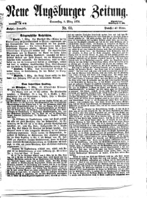 Neue Augsburger Zeitung Donnerstag 9. März 1876