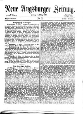 Neue Augsburger Zeitung Freitag 17. März 1876