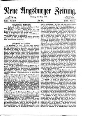 Neue Augsburger Zeitung Samstag 18. März 1876