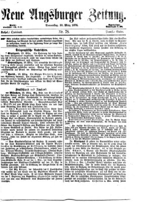 Neue Augsburger Zeitung Donnerstag 30. März 1876