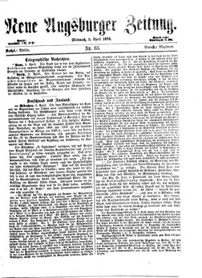 Neue Augsburger Zeitung Mittwoch 5. April 1876