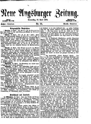 Neue Augsburger Zeitung Donnerstag 20. April 1876