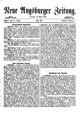 Neue Augsburger Zeitung Samstag 22. April 1876