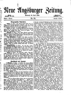 Neue Augsburger Zeitung Mittwoch 26. April 1876