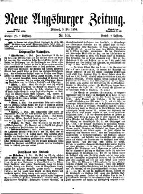 Neue Augsburger Zeitung Mittwoch 3. Mai 1876