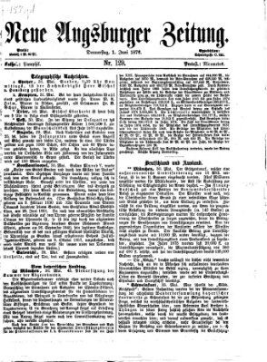 Neue Augsburger Zeitung Donnerstag 1. Juni 1876