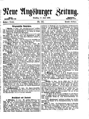 Neue Augsburger Zeitung Samstag 17. Juni 1876