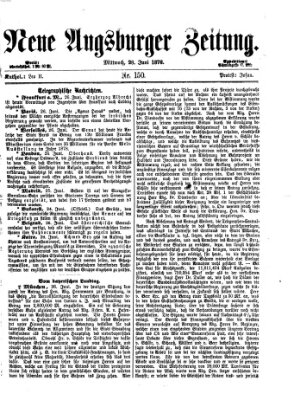 Neue Augsburger Zeitung Mittwoch 28. Juni 1876