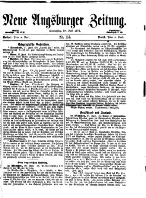 Neue Augsburger Zeitung Donnerstag 29. Juni 1876