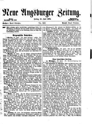 Neue Augsburger Zeitung Freitag 30. Juni 1876