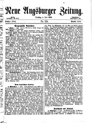 Neue Augsburger Zeitung Dienstag 4. Juli 1876