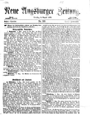 Neue Augsburger Zeitung Dienstag 8. August 1876