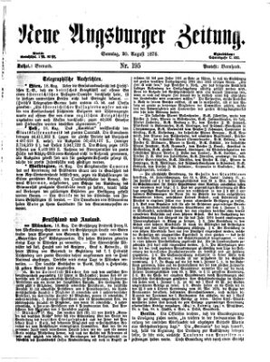 Neue Augsburger Zeitung Sonntag 20. August 1876