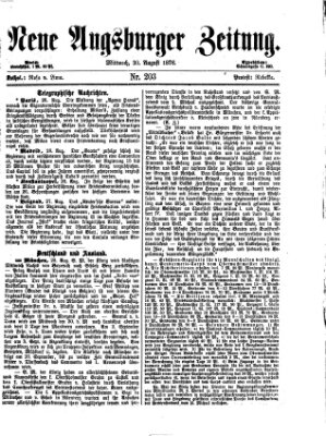 Neue Augsburger Zeitung Mittwoch 30. August 1876