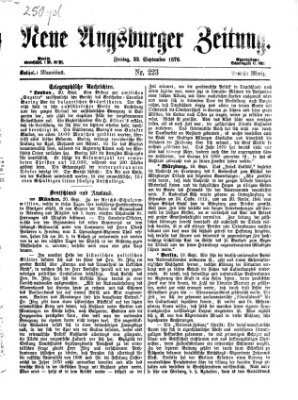 Neue Augsburger Zeitung Freitag 22. September 1876