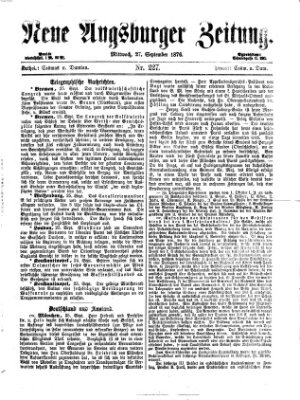 Neue Augsburger Zeitung Mittwoch 27. September 1876