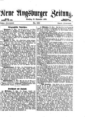 Neue Augsburger Zeitung Samstag 30. September 1876