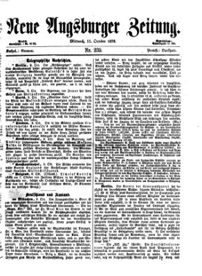 Neue Augsburger Zeitung Mittwoch 11. Oktober 1876