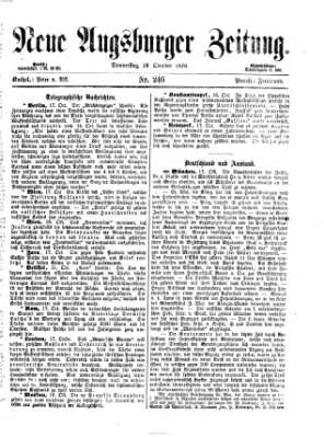 Neue Augsburger Zeitung Donnerstag 19. Oktober 1876