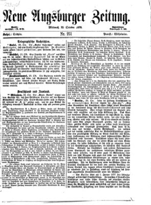 Neue Augsburger Zeitung Mittwoch 25. Oktober 1876