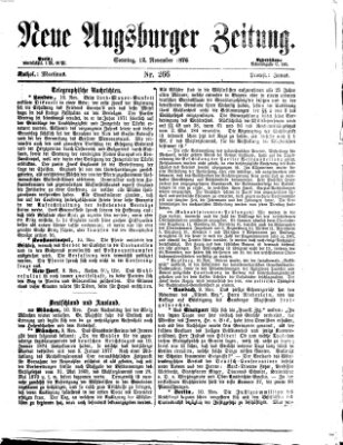 Neue Augsburger Zeitung Sonntag 12. November 1876