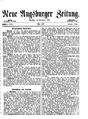 Neue Augsburger Zeitung Samstag 18. November 1876