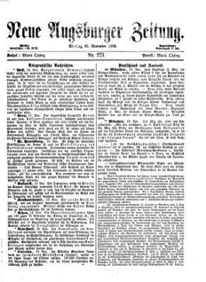 Neue Augsburger Zeitung Dienstag 21. November 1876