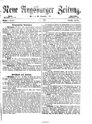 Neue Augsburger Zeitung Mittwoch 22. November 1876