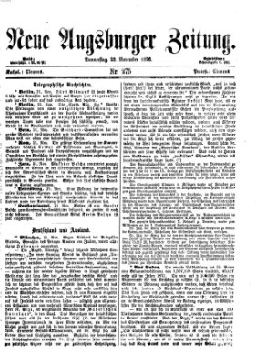 Neue Augsburger Zeitung Donnerstag 23. November 1876