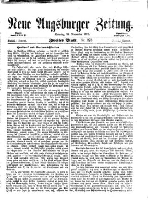 Neue Augsburger Zeitung Sonntag 26. November 1876