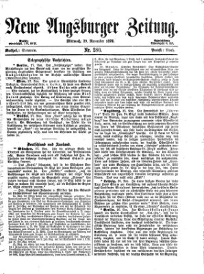 Neue Augsburger Zeitung Mittwoch 29. November 1876