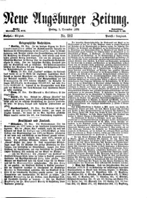 Neue Augsburger Zeitung Freitag 1. Dezember 1876