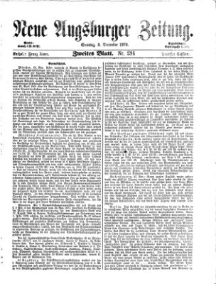 Neue Augsburger Zeitung Sonntag 3. Dezember 1876