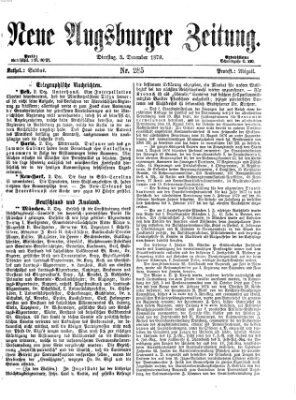 Neue Augsburger Zeitung Dienstag 5. Dezember 1876