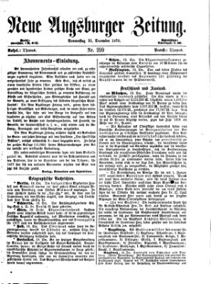 Neue Augsburger Zeitung Donnerstag 21. Dezember 1876