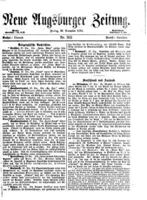 Neue Augsburger Zeitung Freitag 29. Dezember 1876