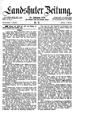 Landshuter Zeitung Donnerstag 6. Januar 1876