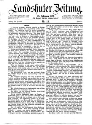 Landshuter Zeitung Freitag 14. Januar 1876