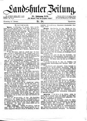 Landshuter Zeitung Samstag 22. Januar 1876